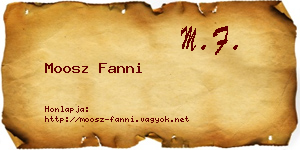 Moosz Fanni névjegykártya